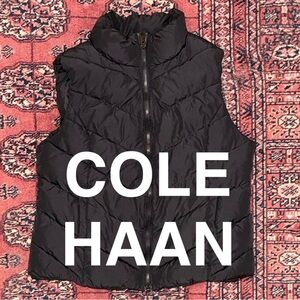 Cole Haan Women's L Black Polyester Puffer Vest‎ Soft, Light & Warm